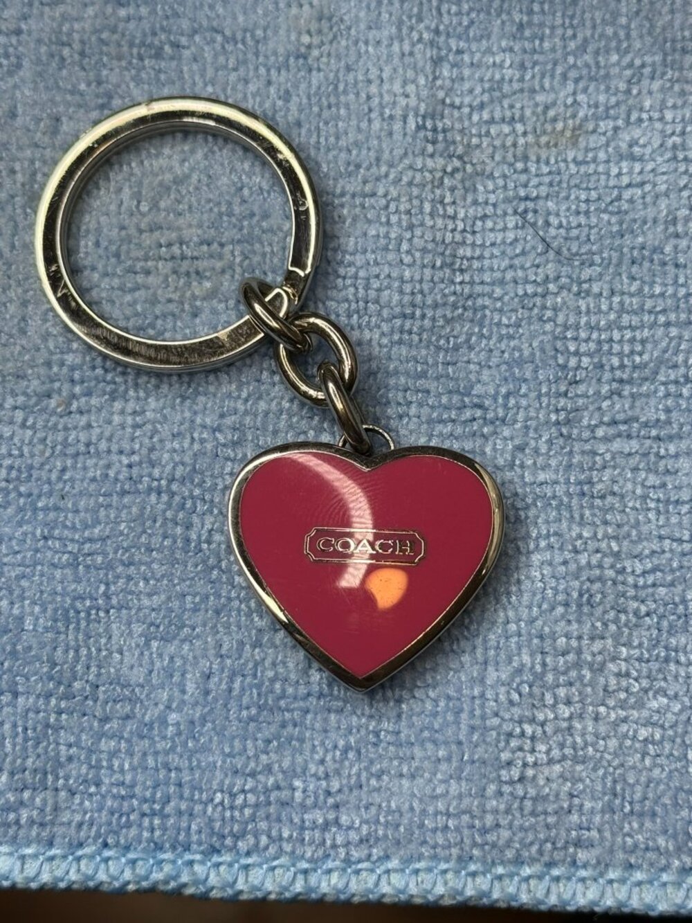 Coach Y2K Pink Heart Locket Key Fob/Keychain with dustbag - Picture 2 of 5